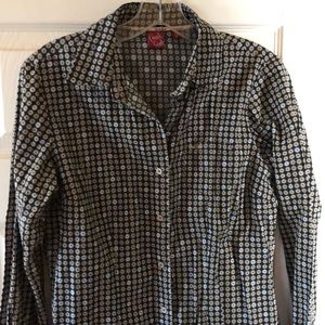 Cruel Girl cotton print button long sleeve shirt